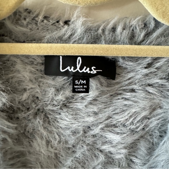 Lulu's Size S/M Peak Chic Grey Leopard Print Eyelash Knit Open Cardigan Sweater - Picture 5 of 11